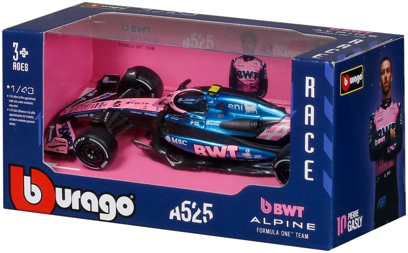 BWT Alpine A525 #43 F1 2025 Franco Colapinto 1:43 Scale Diecast Model Car – Bburago