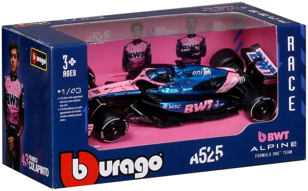 BWT Alpine A525 #10 F1 2025 Pierre Gasly 1:43 Scale Diecast Model Car – Bburago