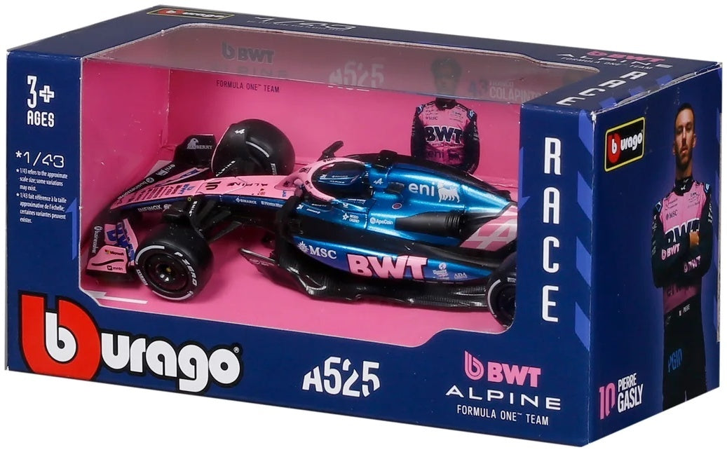 BWT Alpine A525 #10 F1 2025 Pierre Gasly 1:43 Scale Diecast Model Car – Bburago