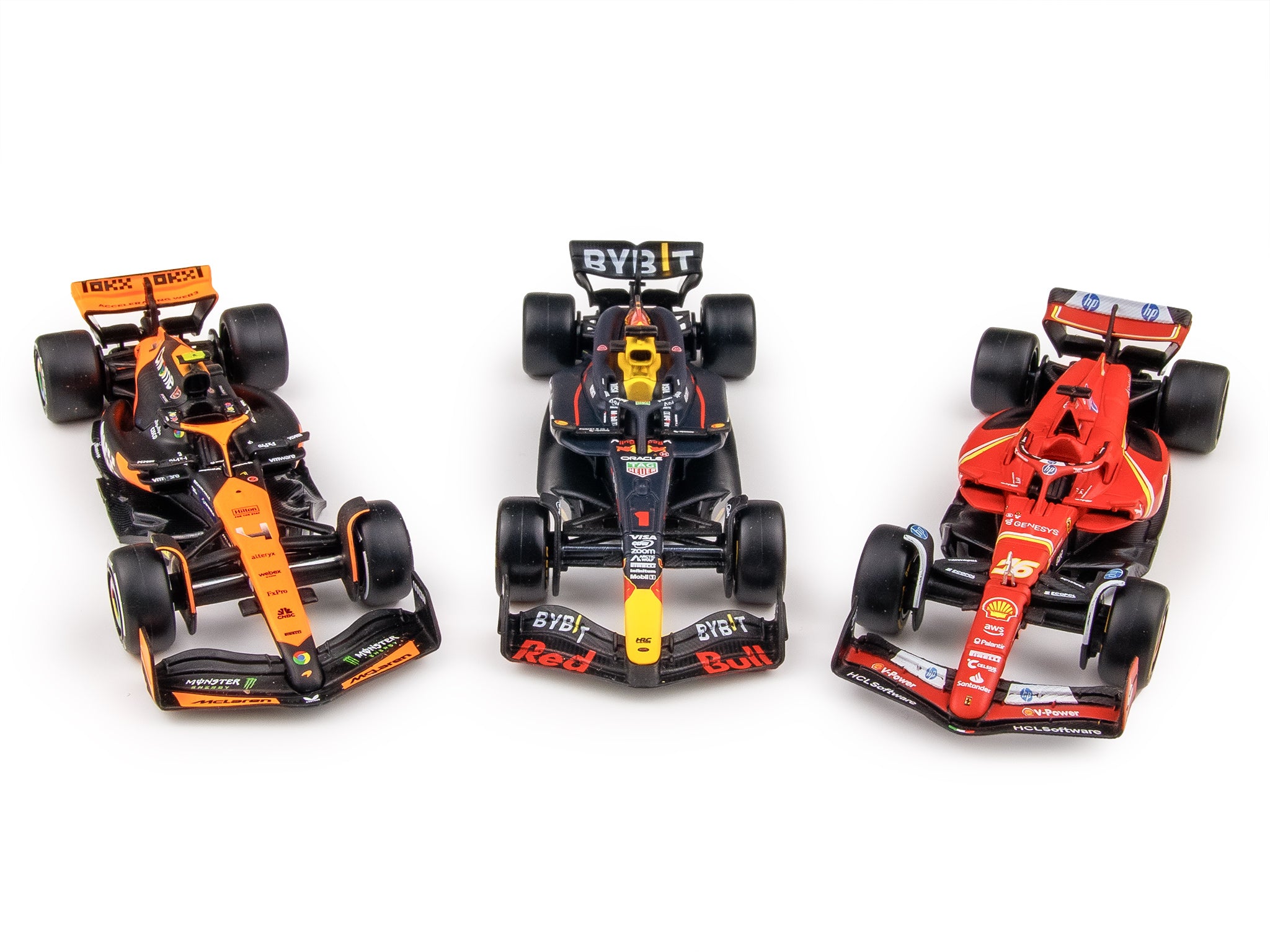 2024 Top 3 F1 Drivers 3 x 1:43 Scale Bburago Diecast Models