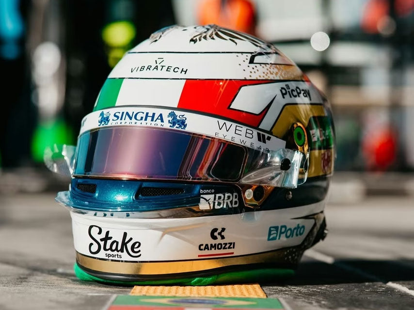 Gabriel Bortoleto F1 Italian GP 2025 Helmet 1:5 Scale Spark Resin Model Replica