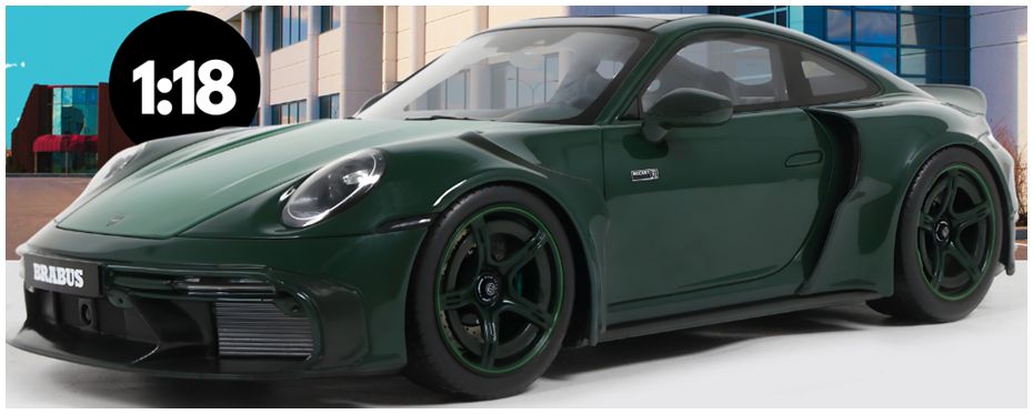 Coche a escala de resina GT Spirit Brabus 900 Rocket-R Green 2024 1:18