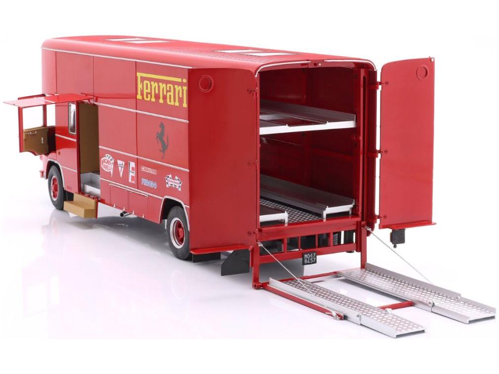 OM Fiat 150 Rolfo Scuderia Ferrari Race Car Transporter of The 70s 24h Le Mans 1:18 Scale Diecast Model Truck – Werk83