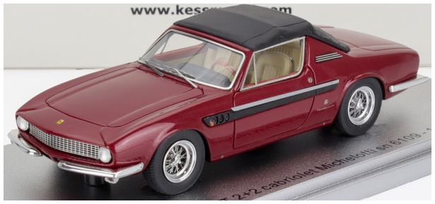 Ferrari 330 GT 2+2 sn.6109 Bordeaux/Black Michelotti Cabrio Closed 1964 1:43 Scale Kess Resin Model