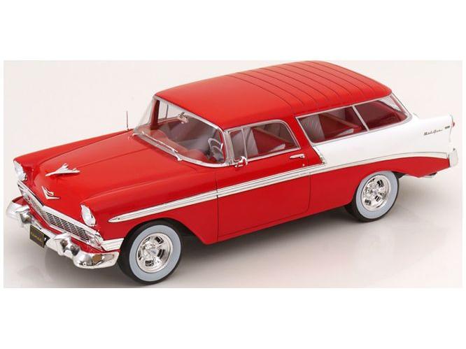 Chevrolet Bel Air Nomad Custom 1956 Red/White 1:18 Scale Diecast Car – KK Scale