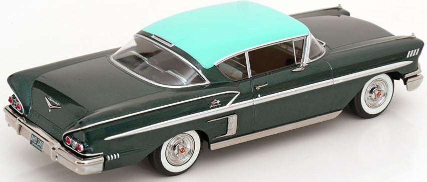 Chevrolet Bel Air Impala Coupe 1958 Dark Green Metallic/Green 1:18 Scale Diecast Car – KK Scale