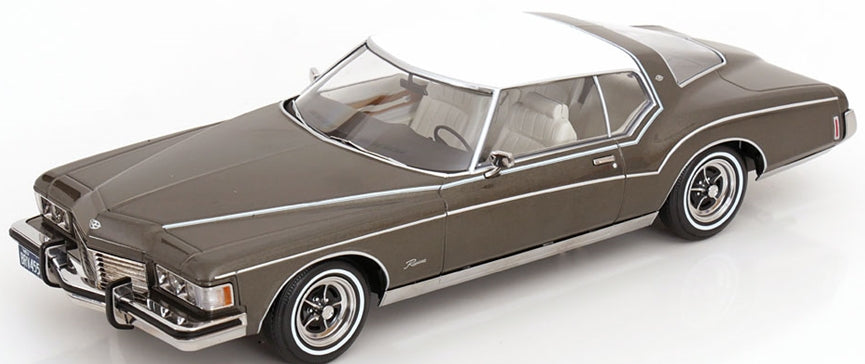 Buick Riviera 1973 Grey Metallic/White 1:18 Scale Diecast Car – KK Scale-KK Scale-Diecast Model Centre