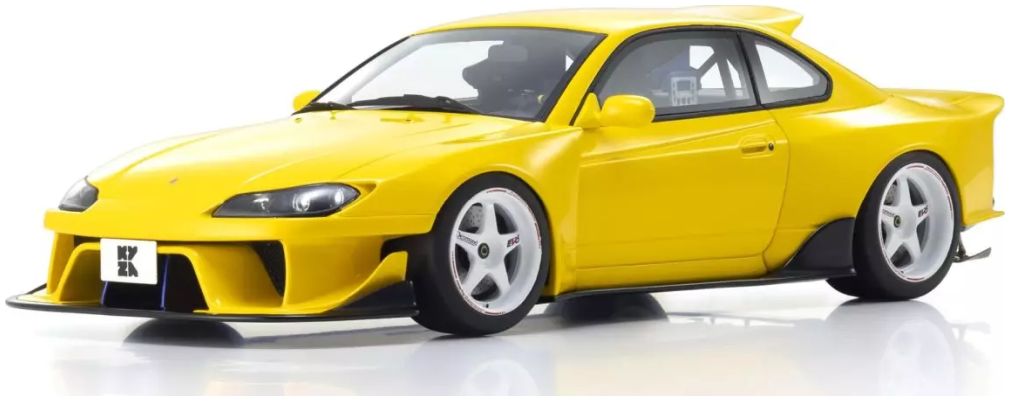 Nissan Silvia S15 Khyzyl Saleem Yellow 1:18 Scale Kyosho Resin Model Car-Kyosho-Diecast Model Centre