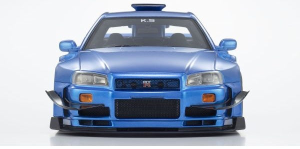 Nissan Skyline GT-R R34 Khyzyl Saleem Design Blue 1:18 Scale Resin Car – Kyosho Samurai Collection