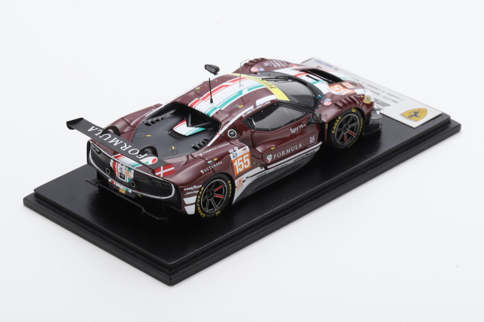 Ferrari 296 GT3 #155 Spirit of Race Le Mans 24H 2024 Laursen/Laursen/Taylor 1:43 Scale Looksmart Resin Model Car