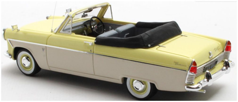 Ford Zodiac MK2 206E Convertible Yellow White 1958-1963 1:43 Scale Resin Car – Matrix