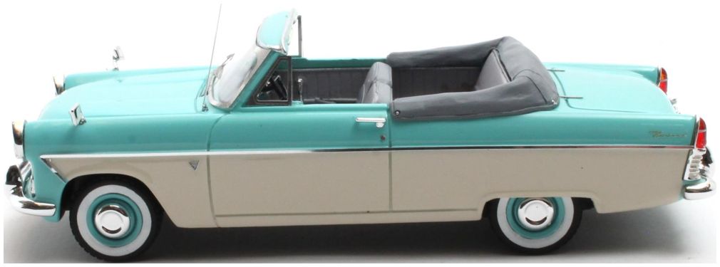 Ford Zodiac MK2 206E Convertible Turqoise White 1958-1962 1:43 Scale Resin Car – Matrix