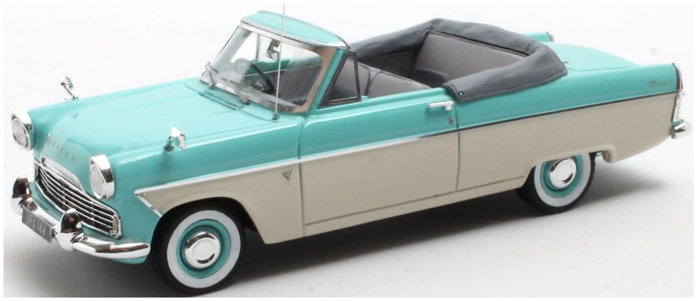 Ford Zodiac MK2 206E Convertible Turqoise White 1958-1962 1:43 Scale Resin Car – Matrix