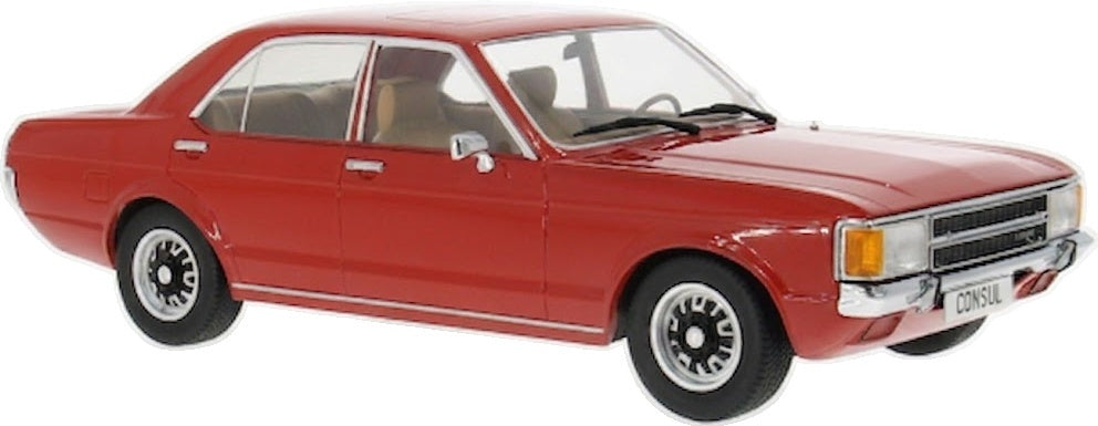 Ford Consul Red 1972 LHD 1:18 Scale Diecast Car – Model Car Group