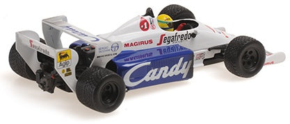 Toleman Hart TG184 (Dirty Version) 2nd F1 Monaco GP 1984, Ayrton Senna 1:43 Scale Diecast Car – Minichamps