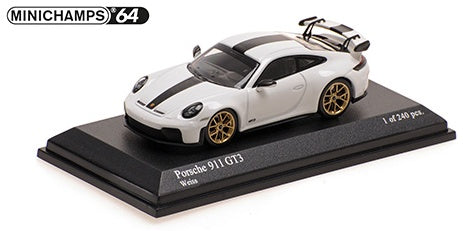 Porsche 911 (992.2) GT3 2025 White w/Weissach Package 1:64 Scale Diecast Car – Minichamps