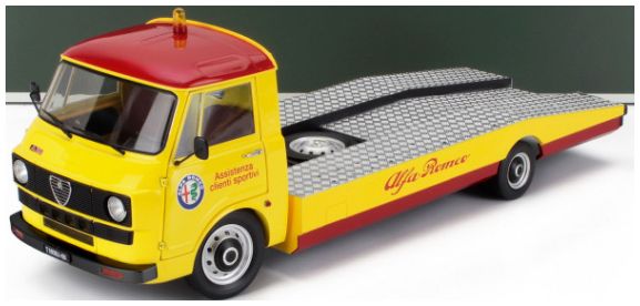 Alfa Romeo A12 (F12) Carro Attrezzi Second Serie 1977 Tow Truck Red/Yellow 1:18 Scale Diecast Model Car – Mitica