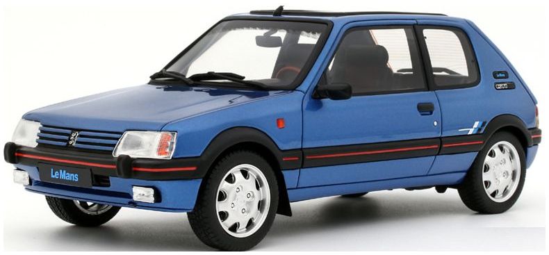 Peugeot 205 1.9 GTi Le Mans Miami Blue 1991 1:18 Scale OttOmobile Resin Model Car