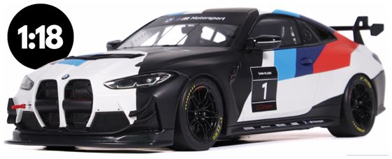 BMW M4 GT4 White Presentation 2022 1:18 Scale OttOmobile Resin Model Car