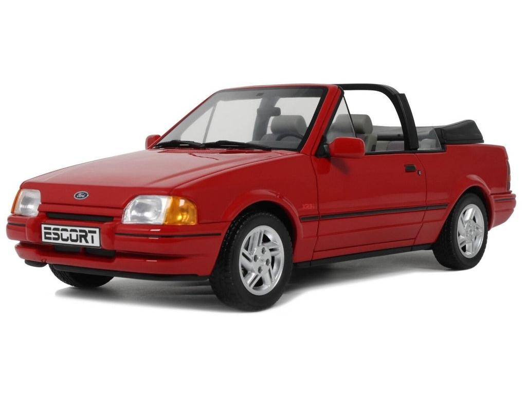 Ford Escort Mk4 XR3i Cabriolet Rojo Flamenco 1986 Coche a Escala 1:18 de Resina – OttOmobile