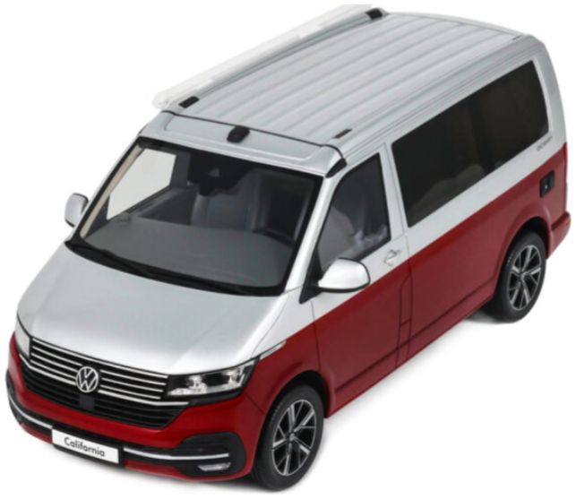 Volkswagen T6.1 California Ocean Fortana Red Reflex Silver 2021 1:18 Scale Resin Model Bus – OttOmobile