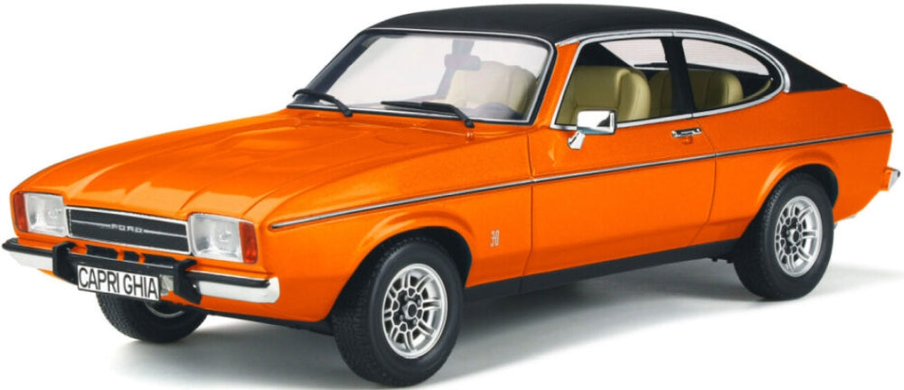 Ford Capri Mk2 3.0L V6 Ghia Phoenix Orange Black 1974 1:18 Scale Resin Model Car – OttOmobile