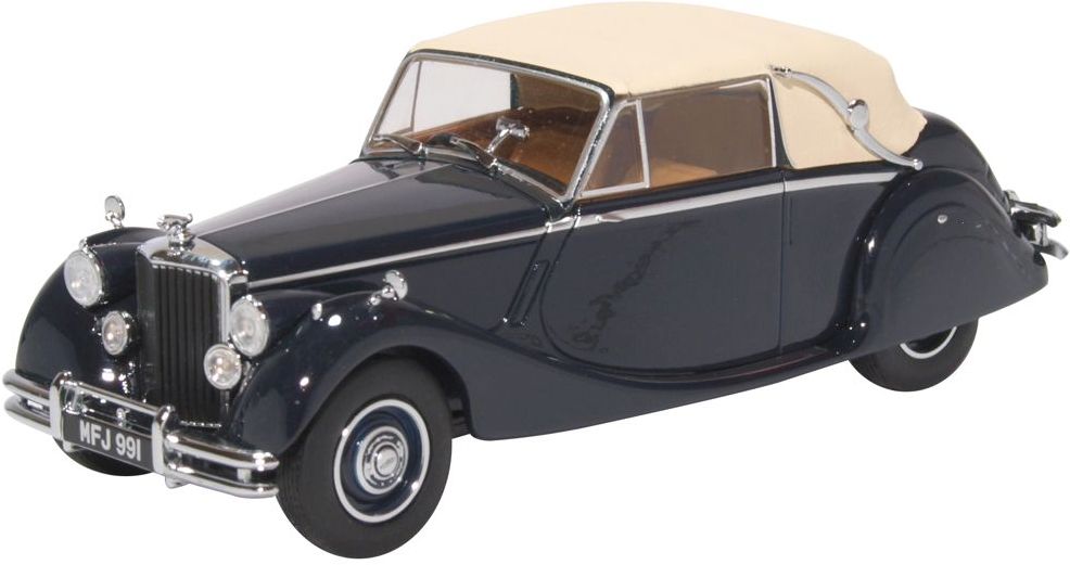 Jaguar MkV Closed Dark Blue/Tan 1:43 Scale Diecast Car – Oxford Diecast
