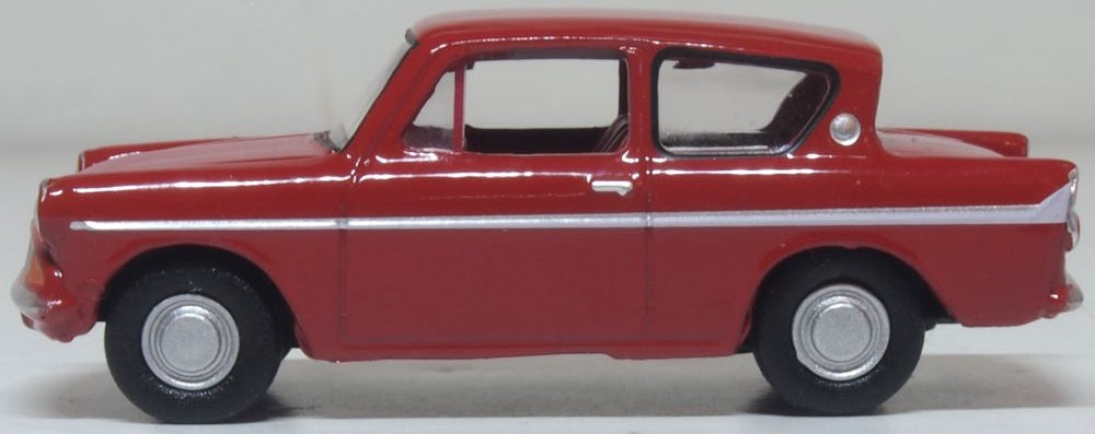 Ford Anglia Monaco Red 1:76 Scale Diecast Car – Oxford Diecast