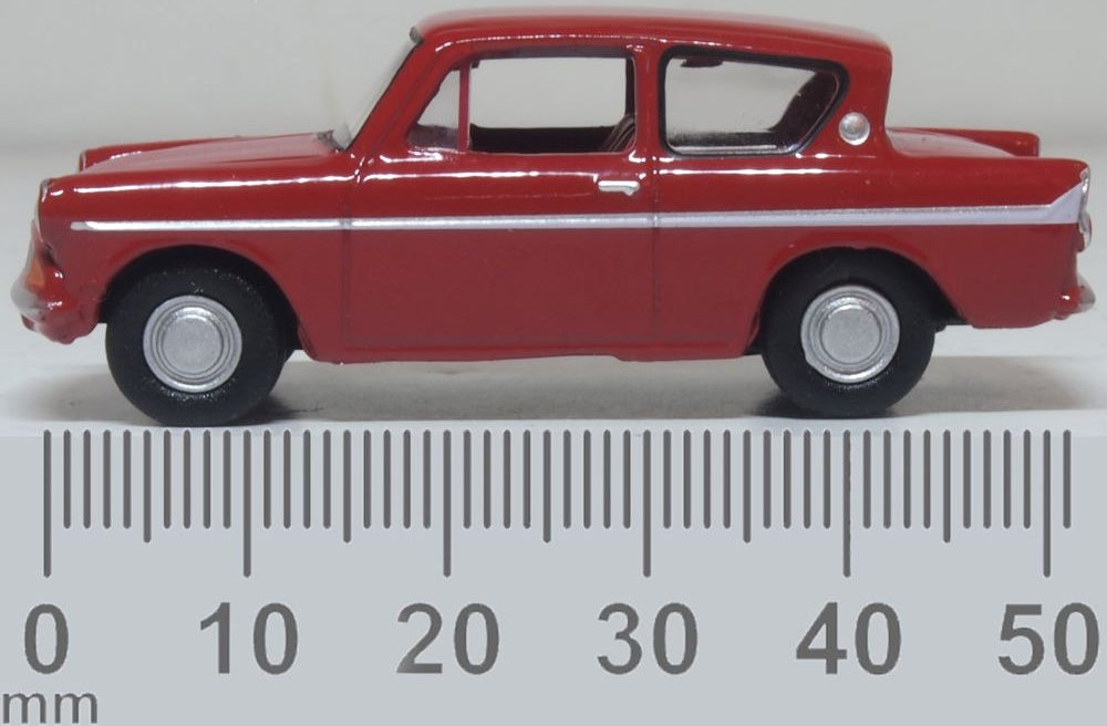 Ford Anglia Monaco Red 1:76 Scale Diecast Car – Oxford Diecast
