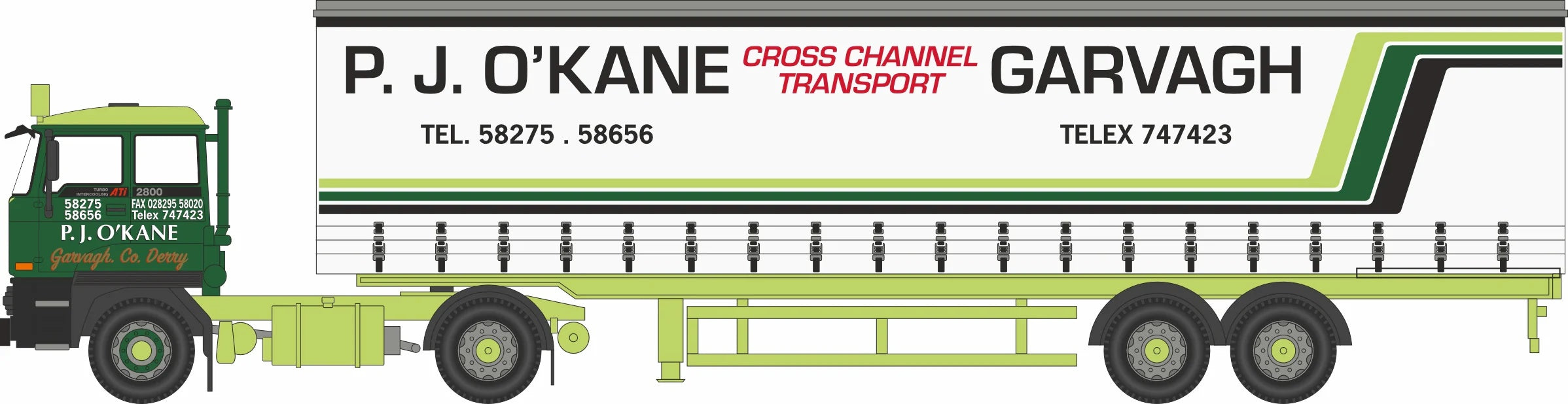 DAF 2800 Short Curtainside P. J. O Kane 1:76 Scale Diecast Truck – Oxford Diecast