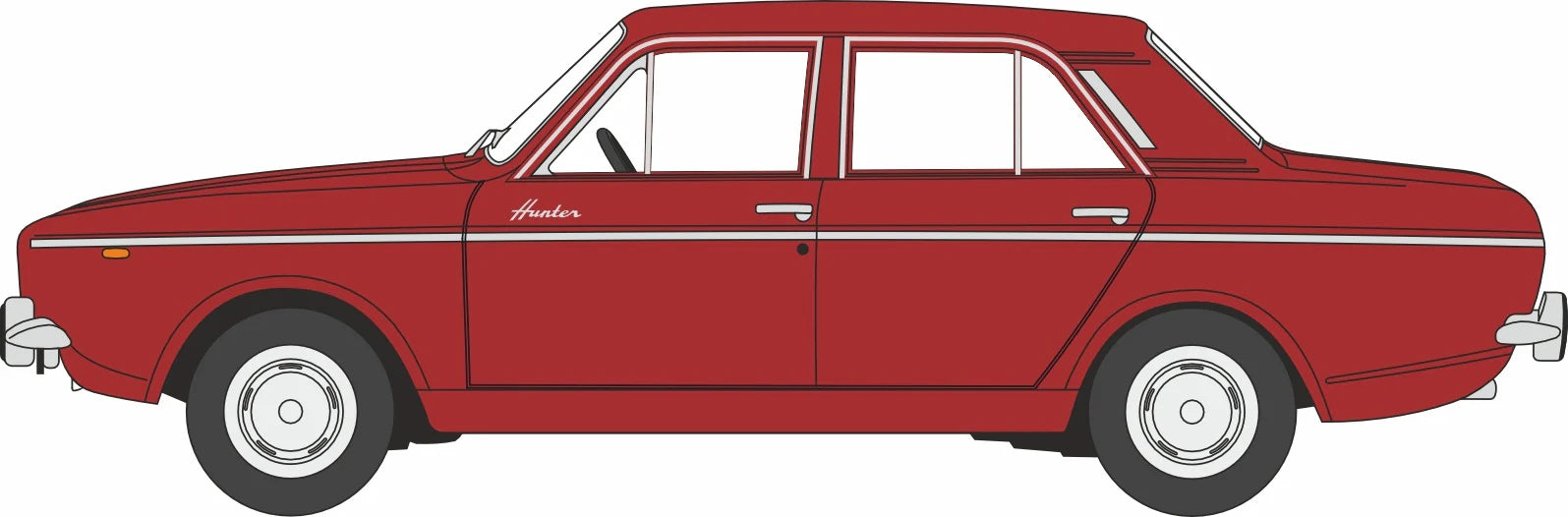 Hillman Hunter Mk2 Signal Red 1:76 Scale Diecast Car – Oxford Diecast