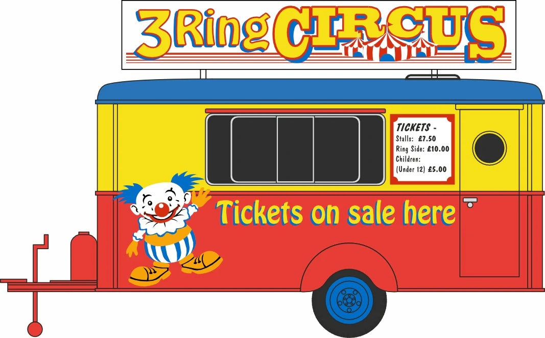 Mobile Trailer Circus Booking Office 1:76 Scale Diecast – Oxford Diecast