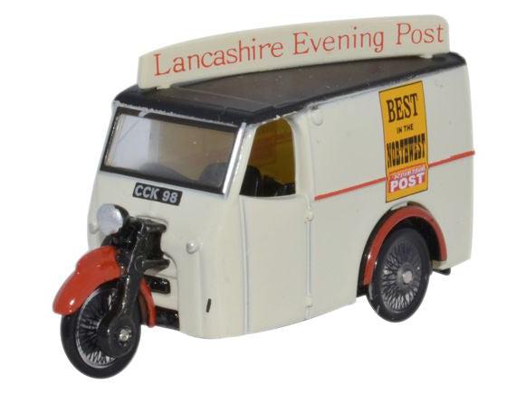 Tricycle Van Lancashire Evening Post 1:76 Scale Diecast Model – Oxford Diecast