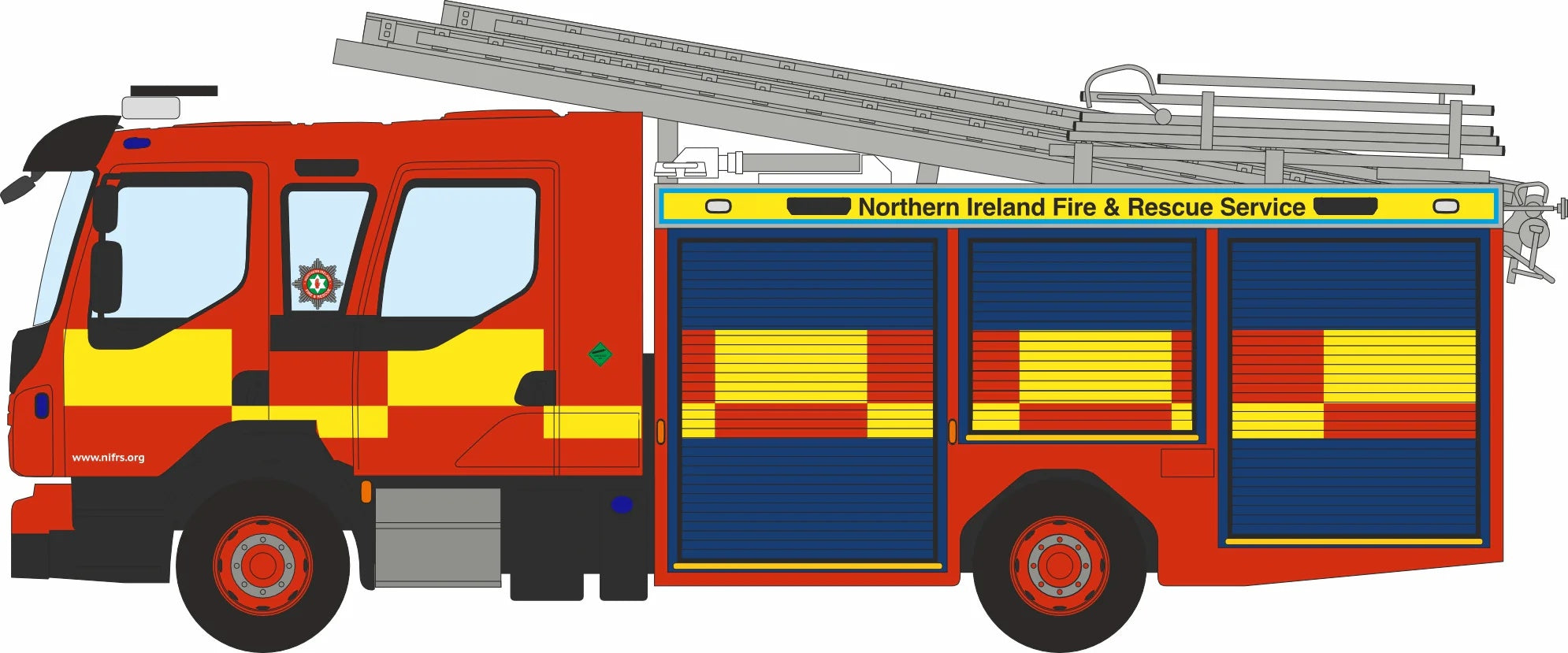 Volvo FL Emergency One Northern Ireland Fire and Rescue Service 1:76 Scale Diecast Fire Engine– Oxford Diecast