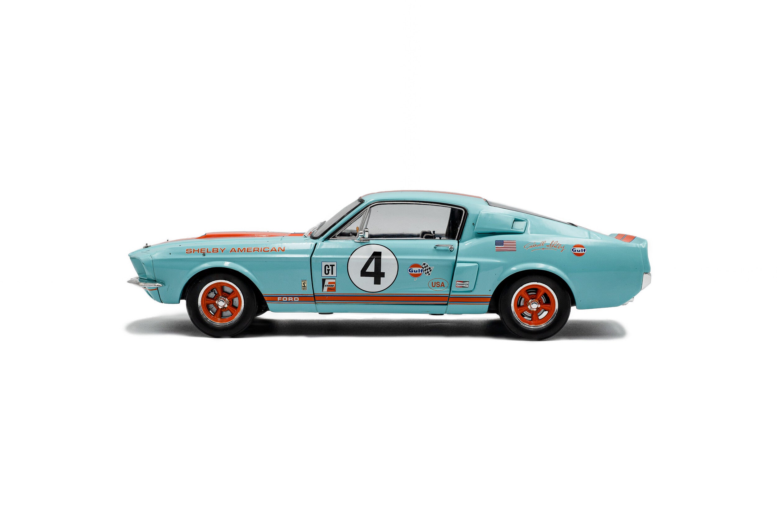 Shelby GT500 diecast 1:18 Racing Tribute Gulf #4 1967 Solido-Solido-Diecast Model Centre