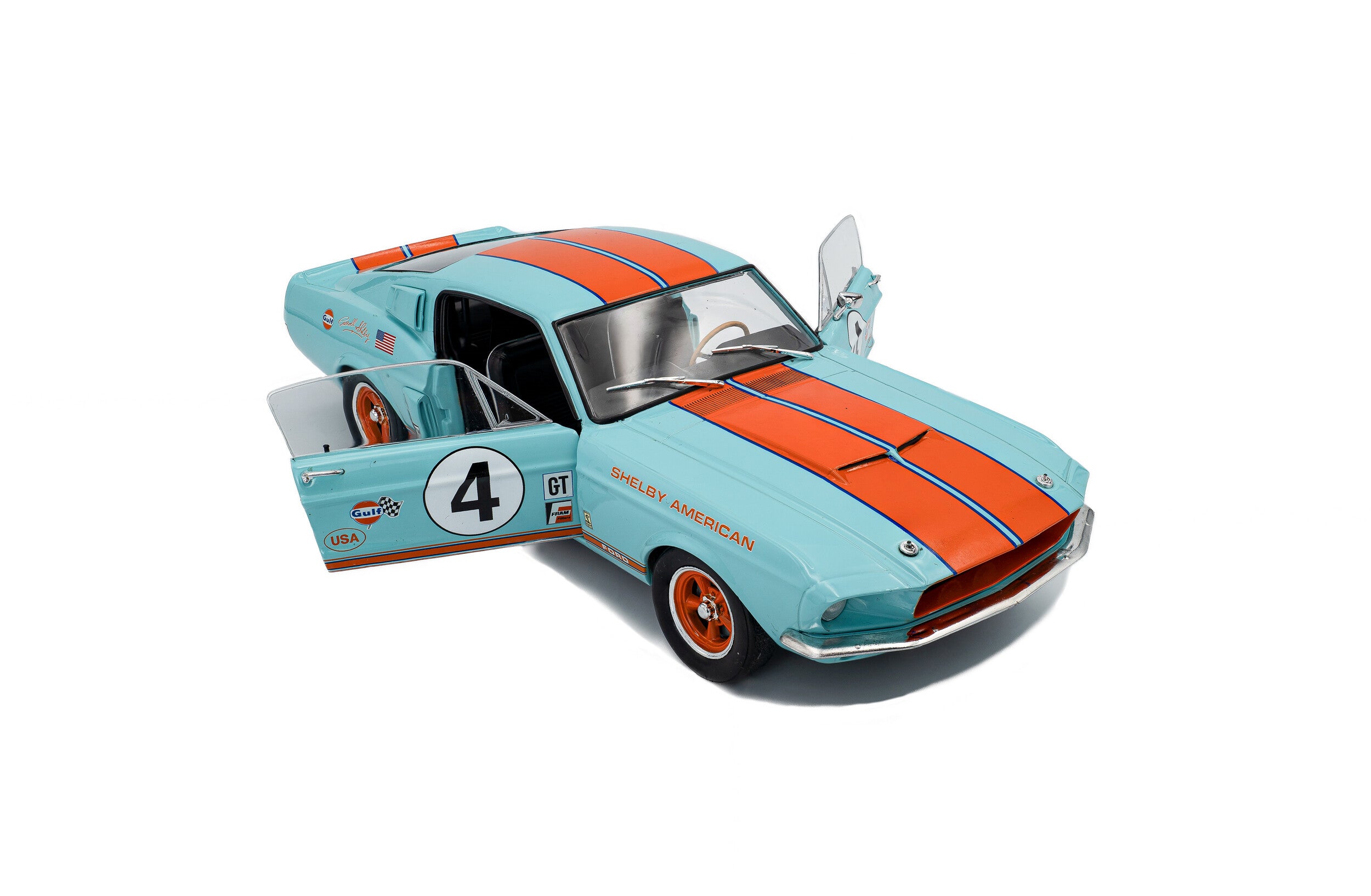 Shelby GT500 diecast 1:18 Racing Tribute Gulf #4 1967 Solido-Solido-Diecast Model Centre