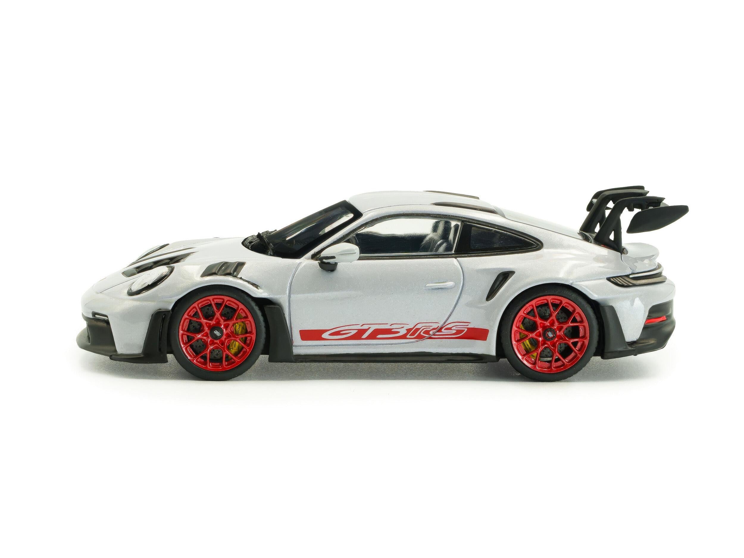 Porsche 911 (992) GT3 RS 2023 Ice Grey Metallic w/Pyro Red accents 1:43 Scale Model Car