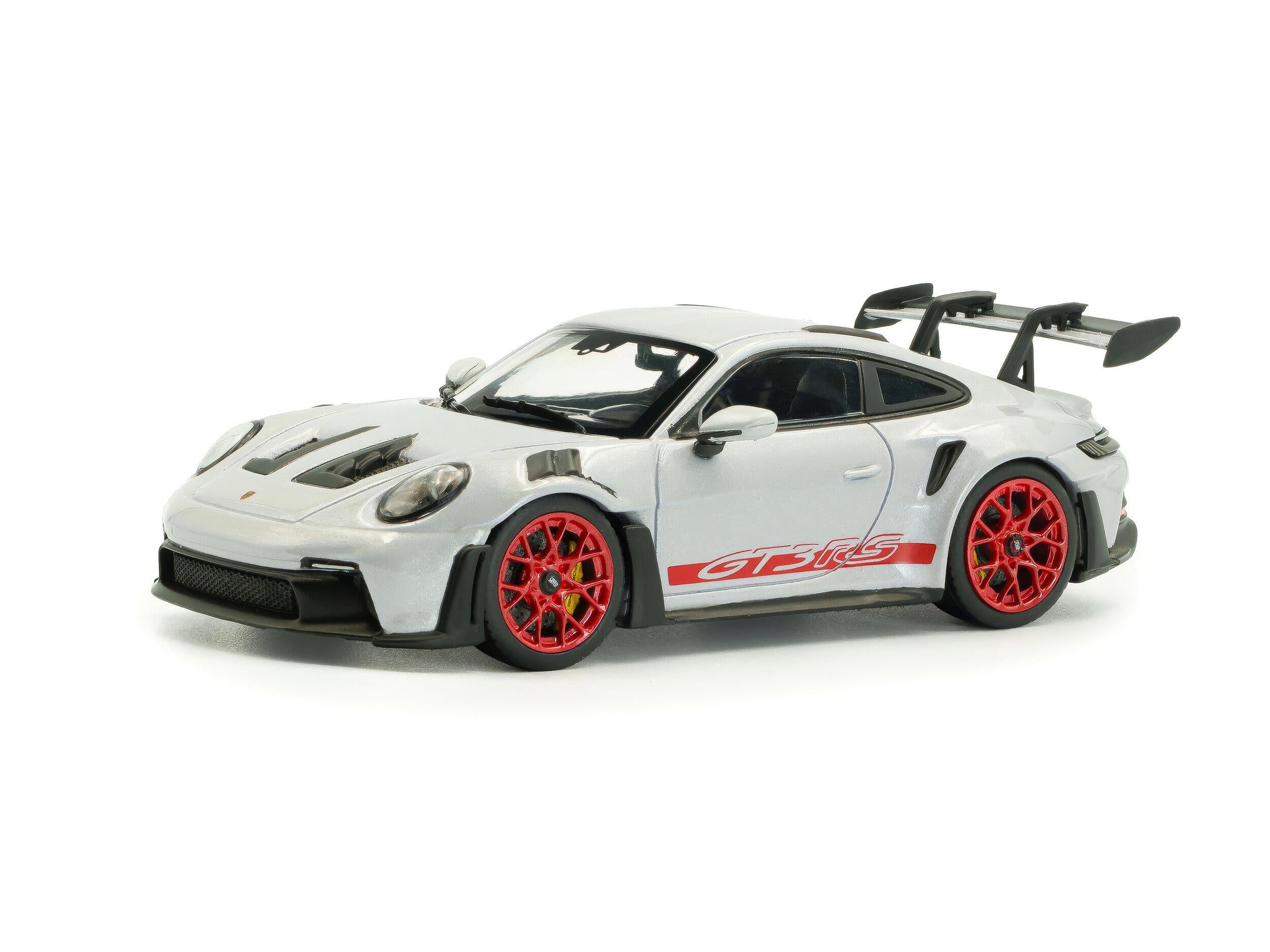 Porsche 911 (992) GT3 RS 2023 Ice Grey Metallic w/Pyro Red accents 1:43 Scale Model Car