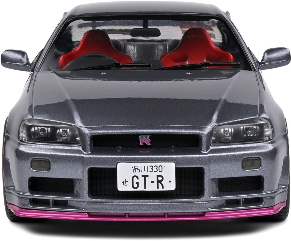 Nissan Skyline GT-R (BNR34) Grey 1999 1:18 Scale Diecast Model Car – Solido