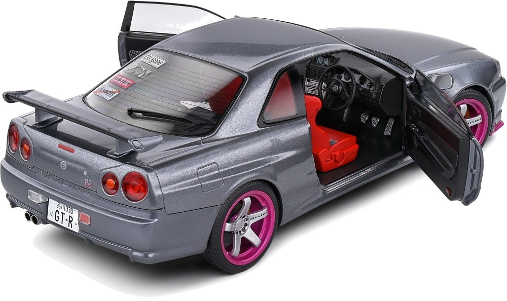 Nissan Skyline GT-R (BNR34) Grey 1999 1:18 Scale Diecast Model Car – Solido