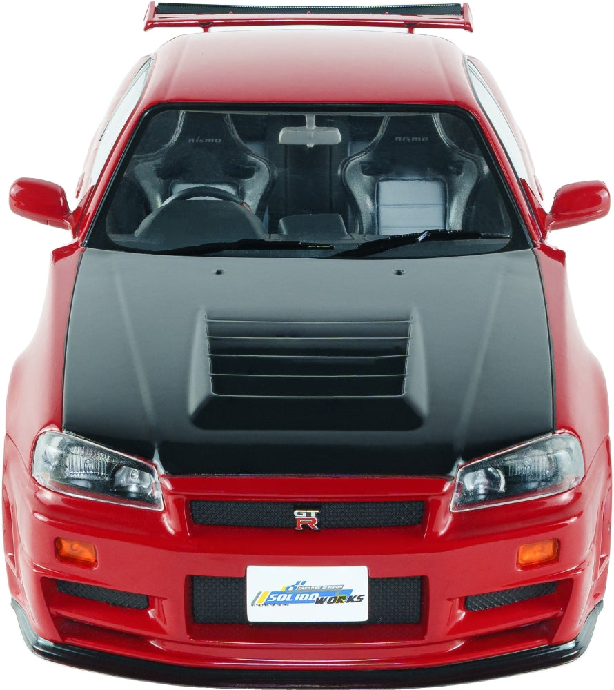 Nissan Skyline GT-R (BNR34) w/NISMO Parts Red 1999 1:18 Scale Diecast Car – Solido