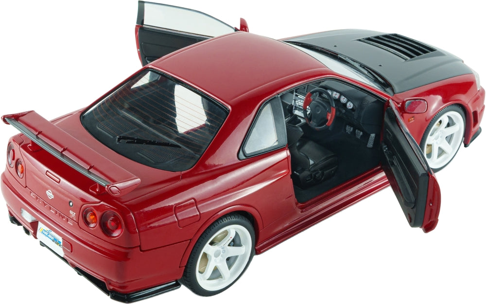 Nissan Skyline GT-R (BNR34) w/NISMO Parts Red 1999 1:18 Scale Diecast Car – Solido