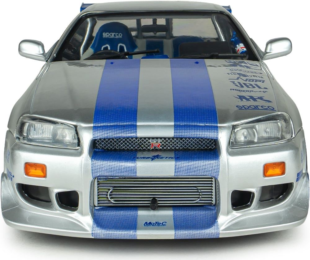 Nissan Skyline GT-R (BNR34) 2Fast 2Furious Brian 1:18 Scale Diecast Car – Solido