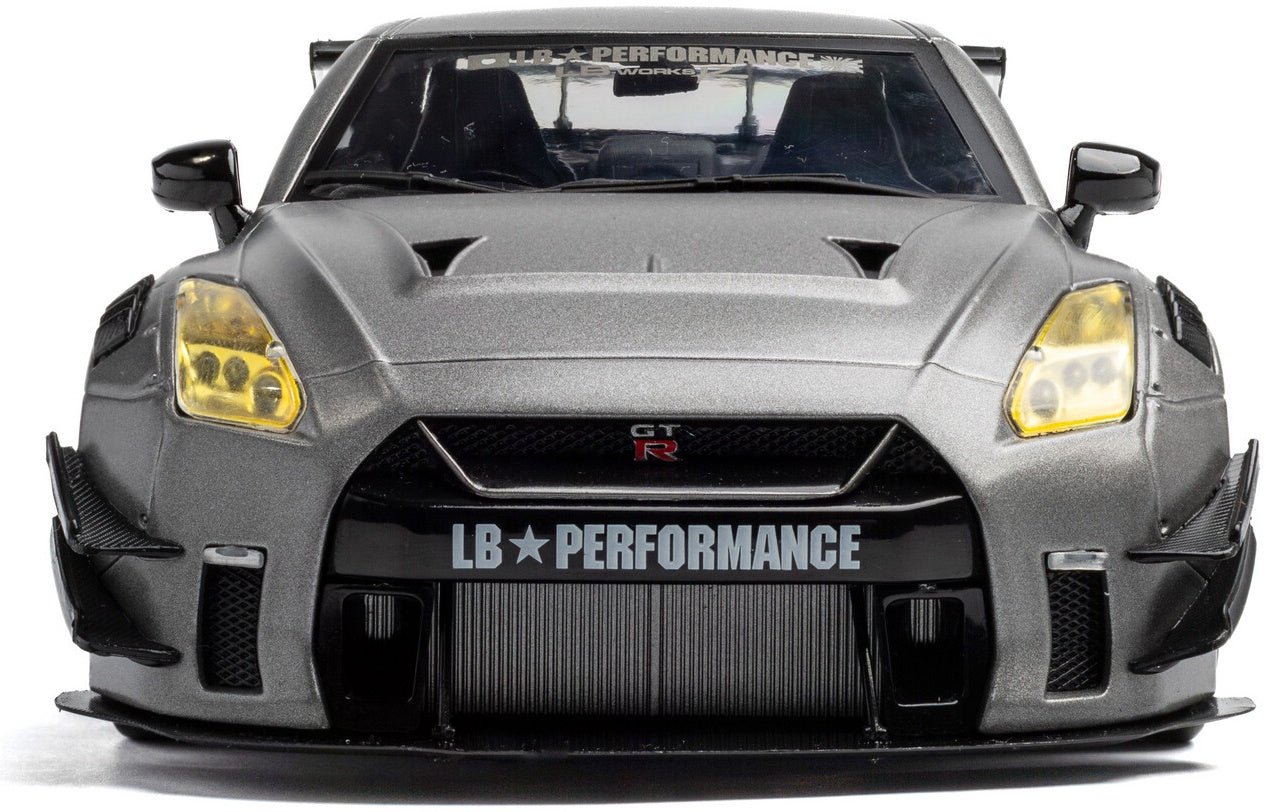 Nissan GT-R (R35) w/Liberty Walk Body Kit 2.0 Silver 2023 1:18 Scale Diecast Model Car – Solido