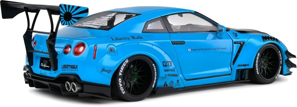 Nissan GT-R (R35) w/Liberty Walk Body Kit 2.0 Baby Blue 2024 1:18 Scale Diecast Model Car – Solido