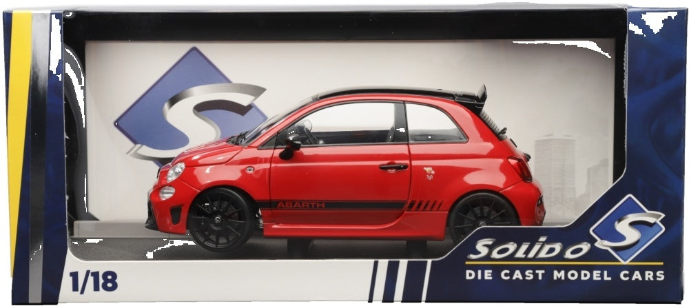 Fiat F595 Abarth Red Solido Works 2023 1:18 Scale Diecast Model Car – Solido