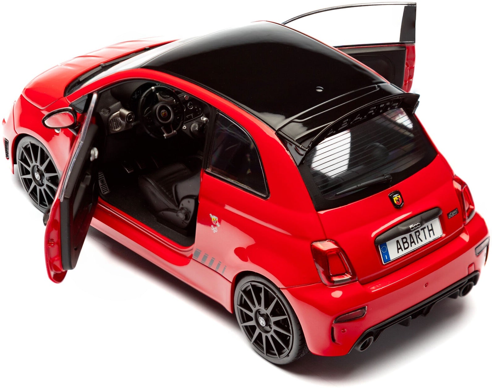 Fiat F595 Abarth Red Solido Works 2023 1:18 Scale Diecast Model Car – Solido