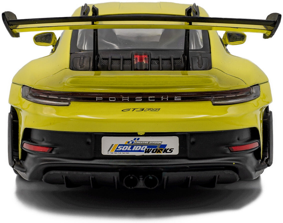 Porsche 911 GT3 RS Solido Works Neon Lime 2024 1:18 Scale Diecast Model Car – Solido