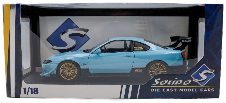 Nissan Silvia (S15) SPEC-R Aero Solido Works Baby Blue 1999 1:18 Scale Diecast Model Car – Solido