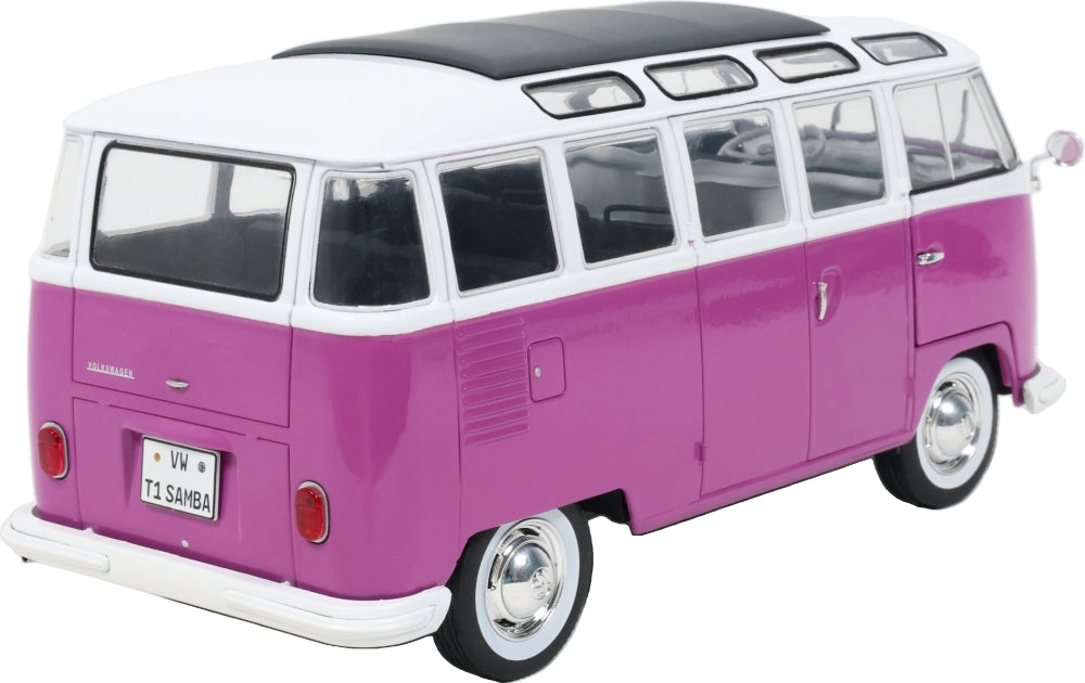 VW T1 Samba Violet/Blanc 1962 1:18 Scale Diecast Bus – Solido